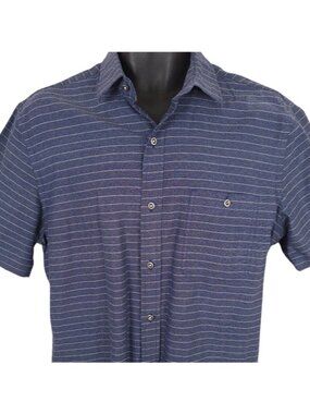 Striped Casual Shirt Mens Size Medium Blue Maker & Company